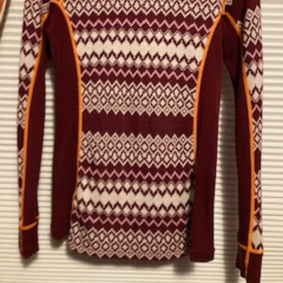 Kari Traa, Colorful, Fun, Wool Blend Crew Neck baselayer top, Size Medium - Picture 6 of 6